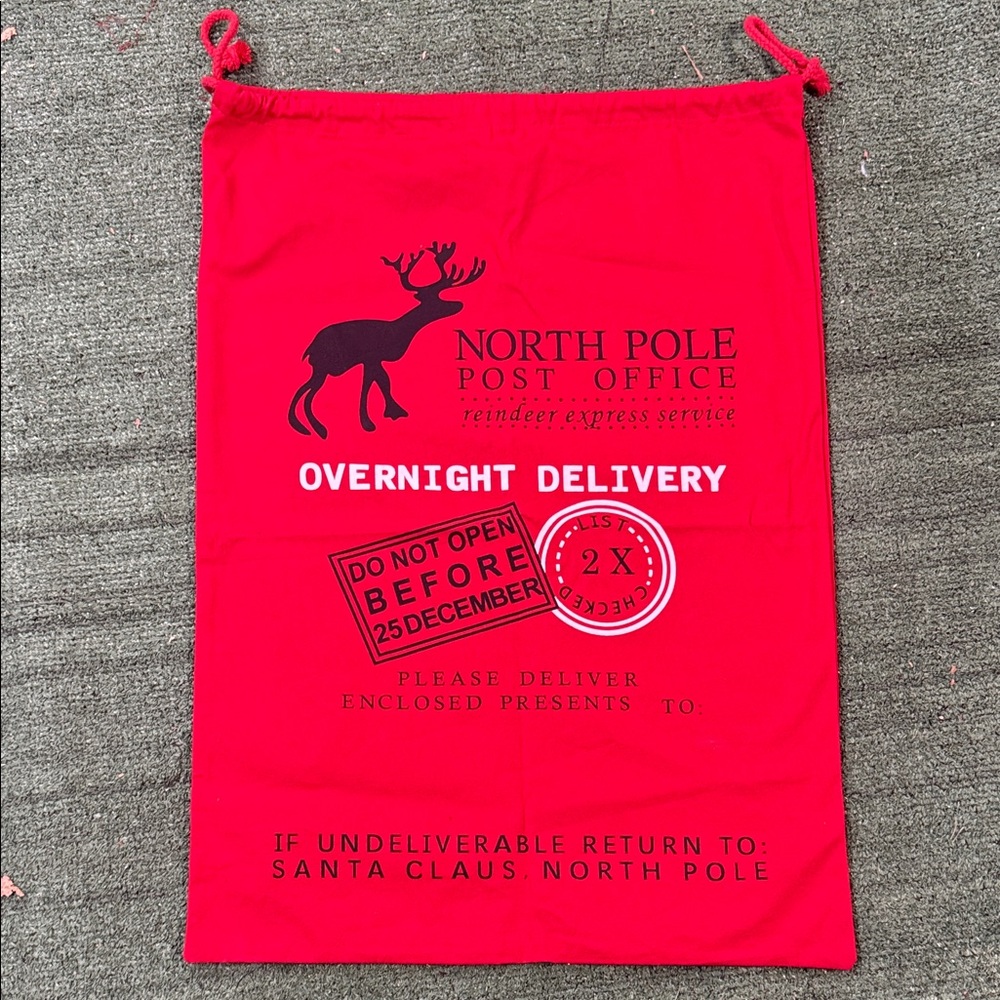 Red North Pole Post Office Gift Bag